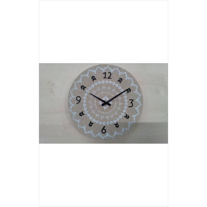 HORLOGE MURALE TOILE DE JUTE