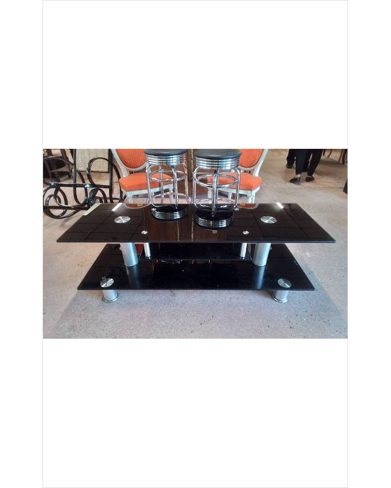 MEUBLE TV BAS VERRE 