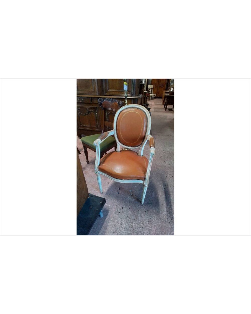 FAUTEUIL STYLE LOUIS XVI CUIR 