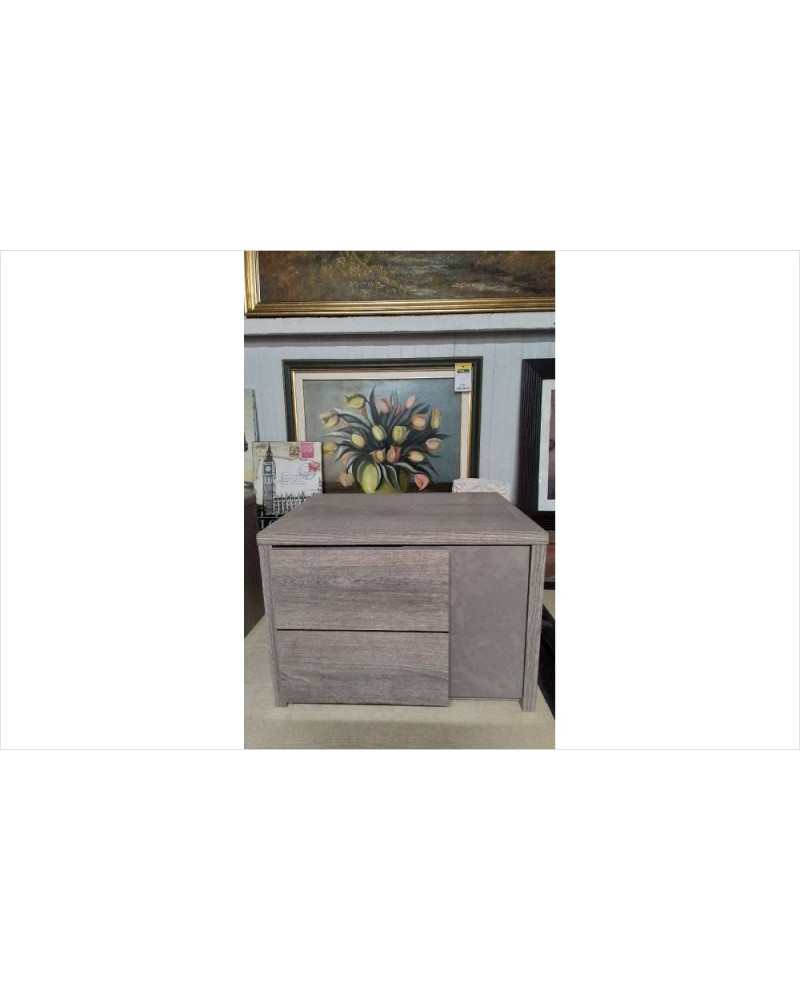 CHEVET MODERNE MELAMINE DECOR GRIS CHENE