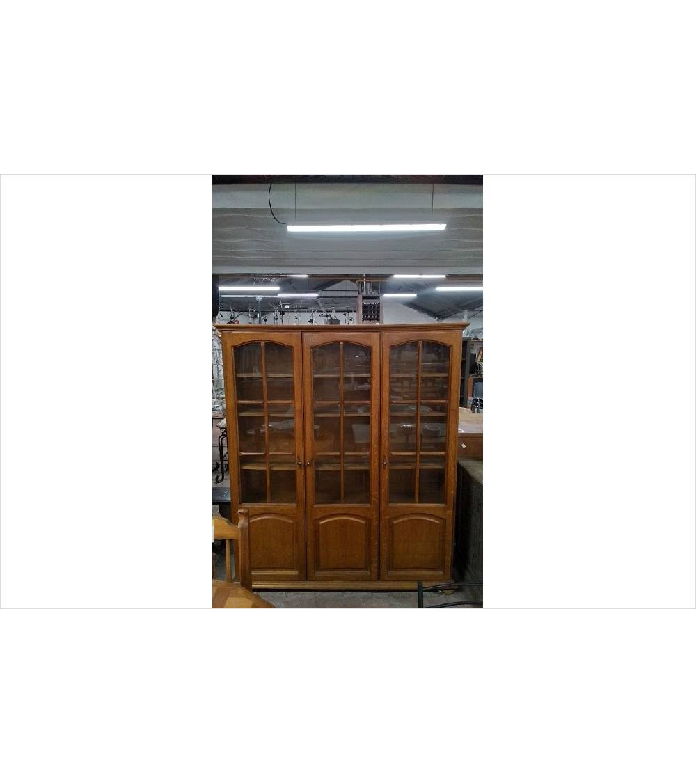 VITRINE 3 PORTES PLACAGE CHENE 