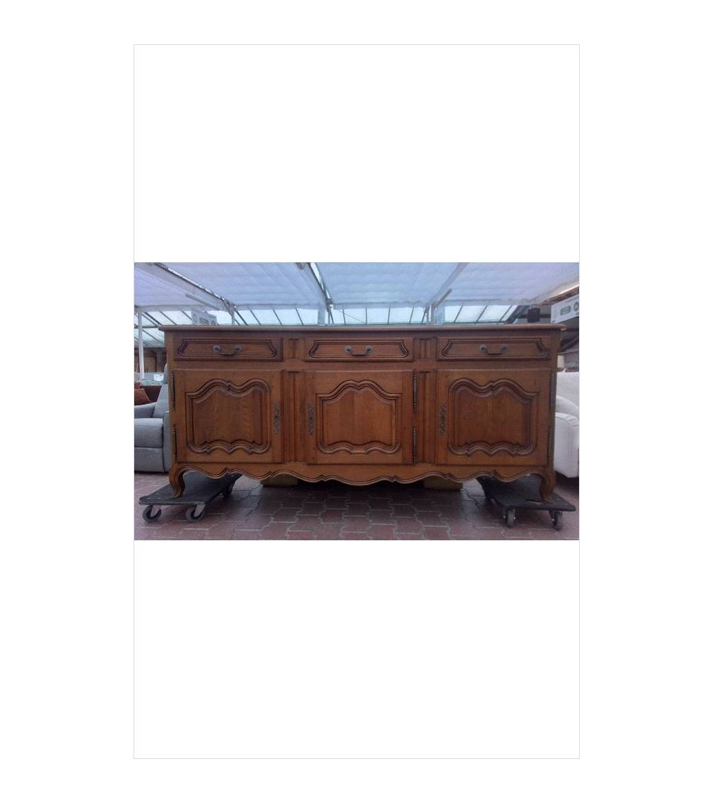 BUFFET BAS CHÊNE 3 PORTES 3 TIROIRS 