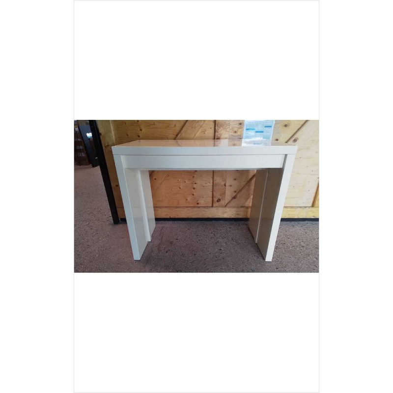 CONSOLE EXTENSIBLE LAQUÉE BLANCHE SANS ALLONGE