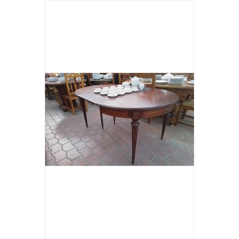 TABLE RONDE STYLE LOUIS XVI 1 ALLONGE 49 CM