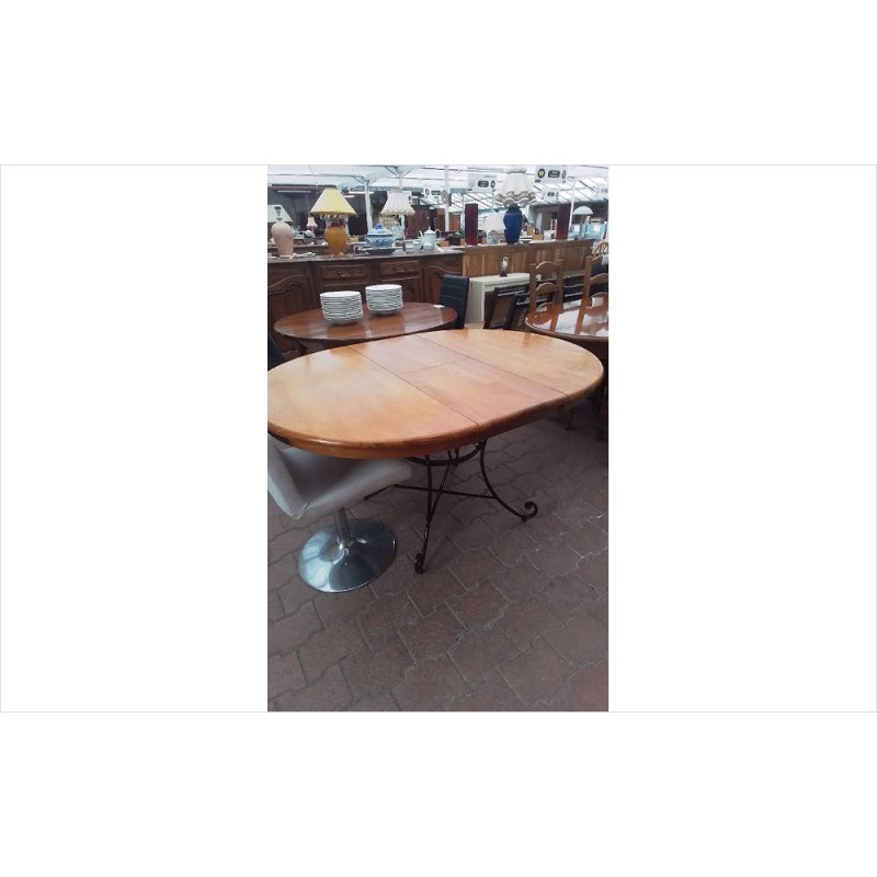 TABLE RONDE 1 ALLONGE PIED METAL 