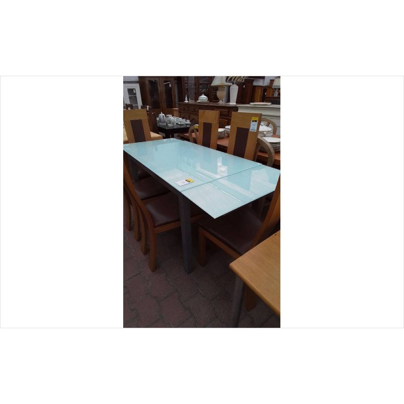 TABLE EN VERRE 2 ALLONGES 