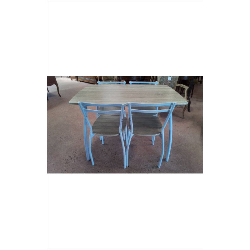 ENSEMBLE TABLE MODERNE & 4 CHAISES 