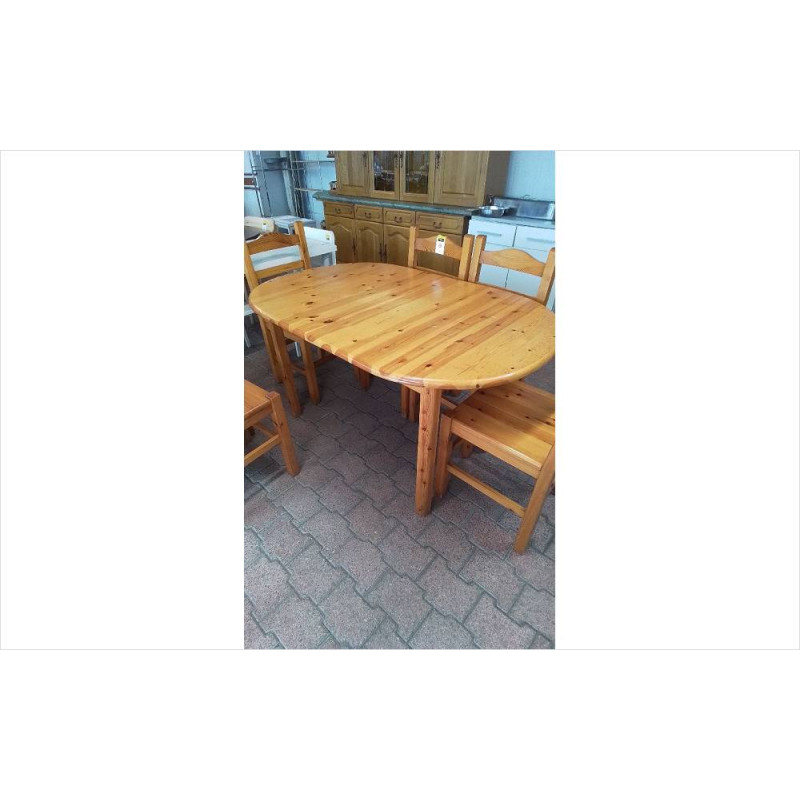 TABLE EN PIN OVALE +1ALLONGE 