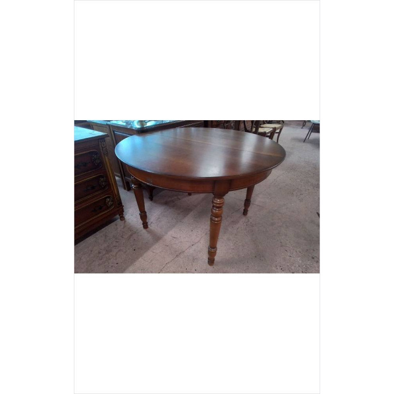 TABLE RONDE MERISIER 1 ALLONGE 49 CM