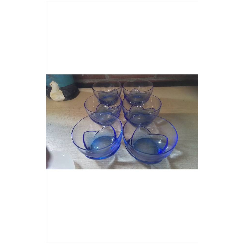 LOT DE 6 COUPES BLEUES 