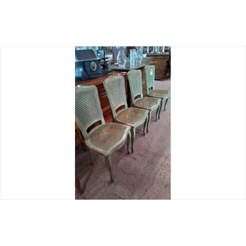 LOT DE 4 CHAISES PEINTE 