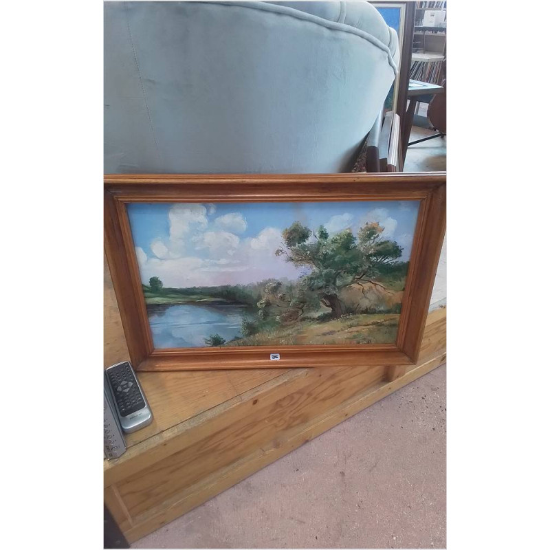 PEINTURE PAYSAGE BORD RIVIÈRE 