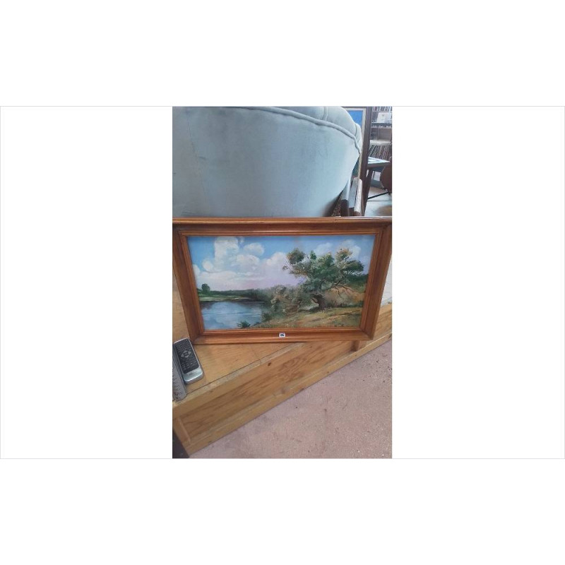 PEINTURE PAYSAGE BORD RIVIÈRE 