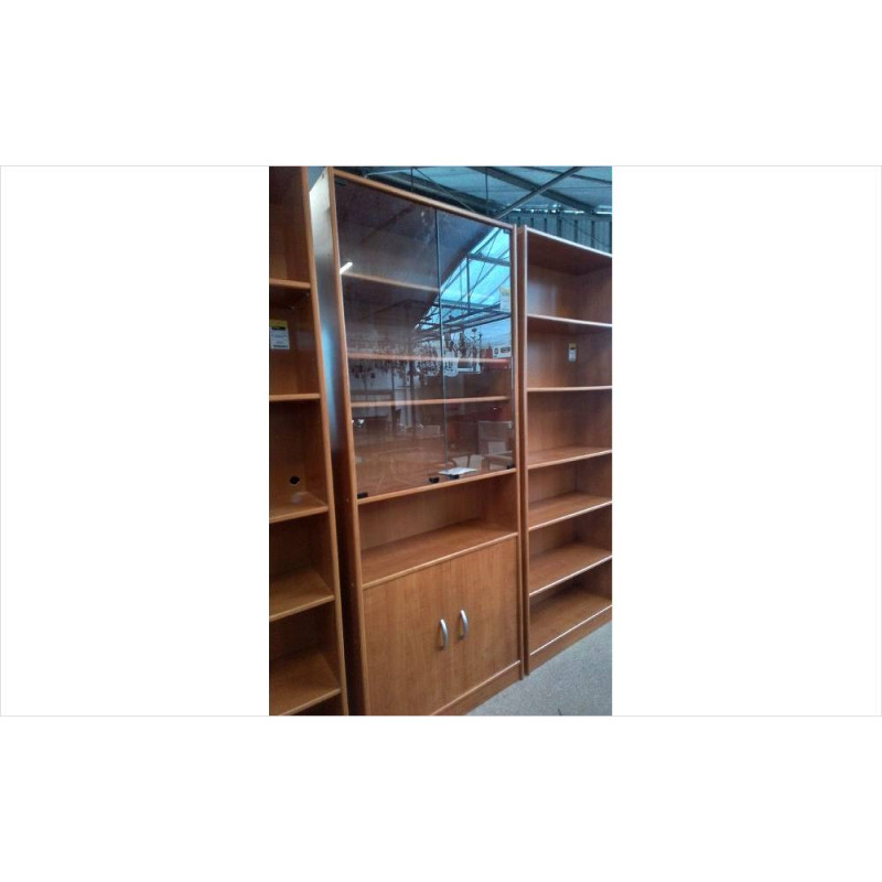 BIBLIOTHÈQUE VITRÉE DECOR BOIS 