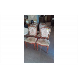 LOT DE 6 CHAISES TISSUS 