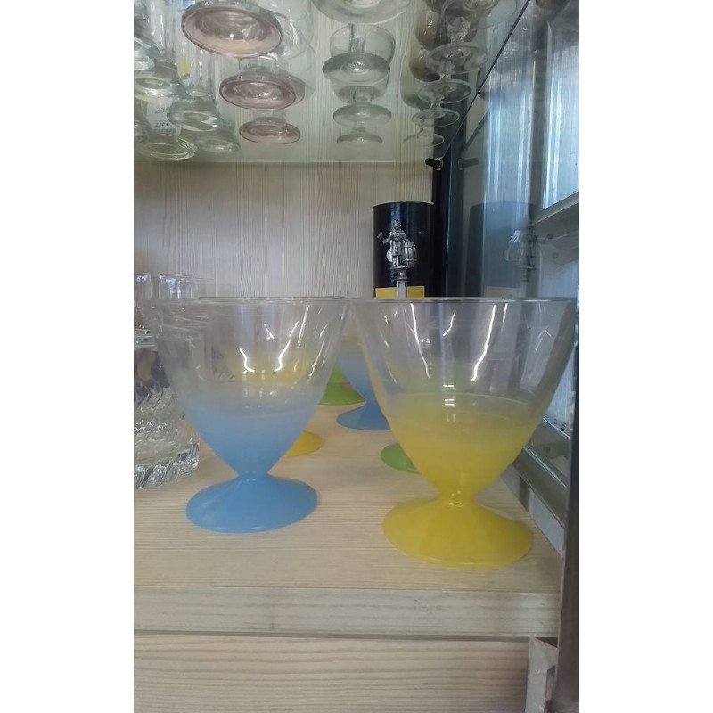 LOT DE 6 VERRES COLORÉS 