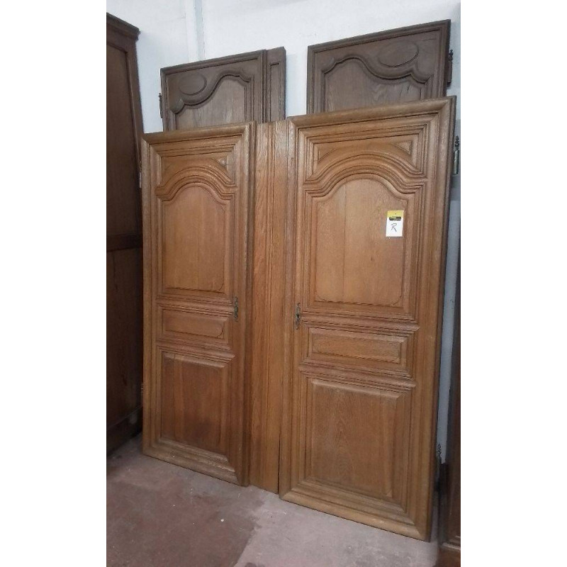PAIRE DE PORTES CHÊNE SANS CLÉ 82 CM + 66 CM