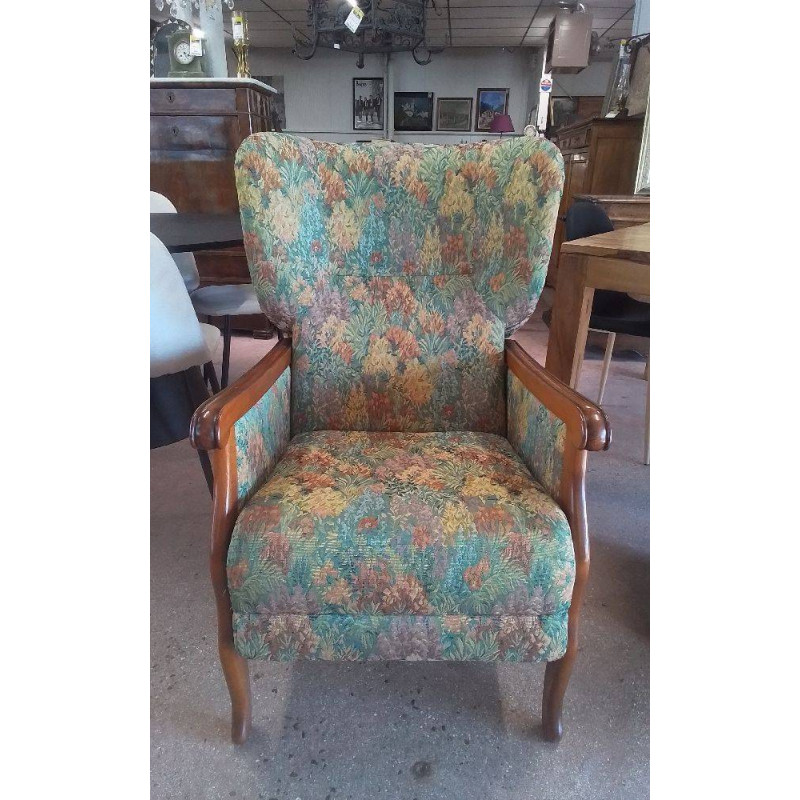 FAUTEUIL RELAX MANUEL BOIS ET TISSU