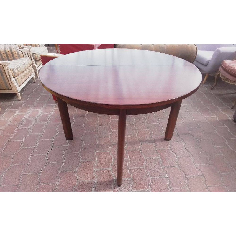 TABLE RONDE ACAJOU 1 ALLONGE 43CM