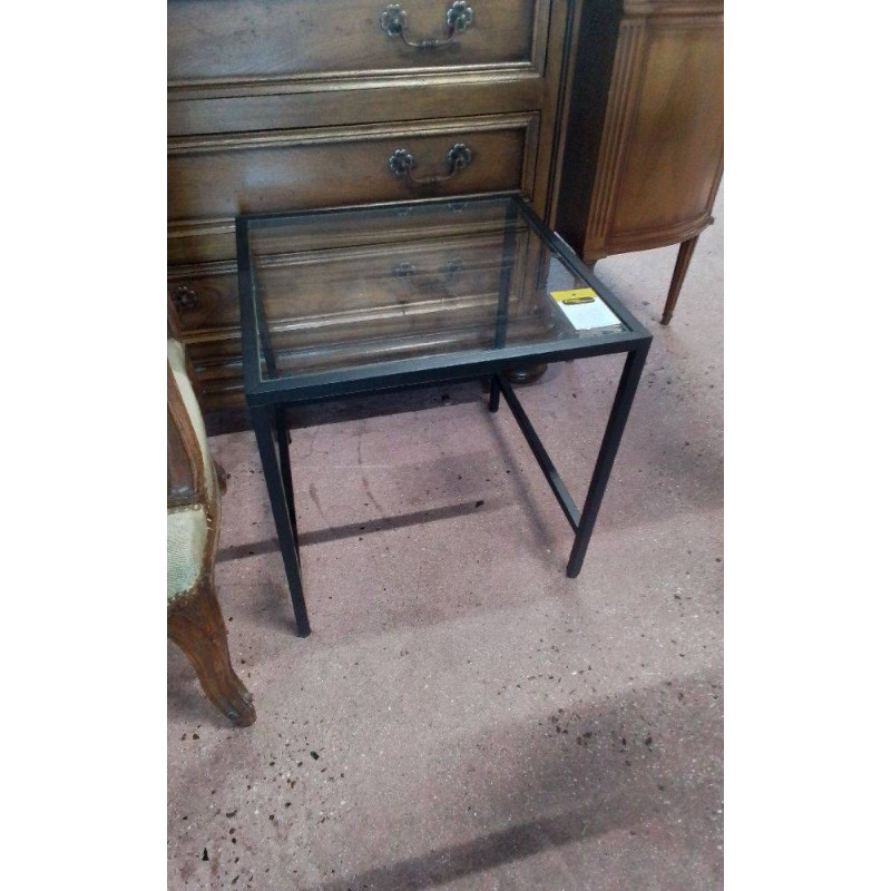 TABLE BASSE DESSUS VERRE 