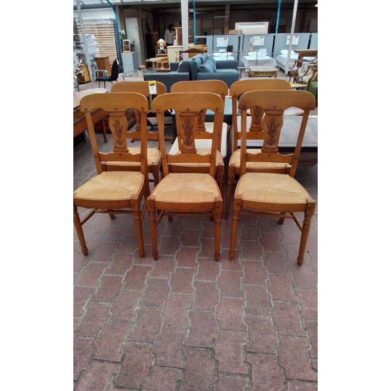 LOT DE 6 CHAISES CHENE 