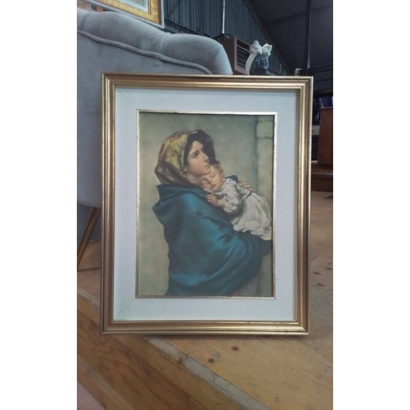 CADRE DORÉ FEMME ET BÉBÉ 