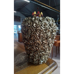 VASE DORÉ ROSES 