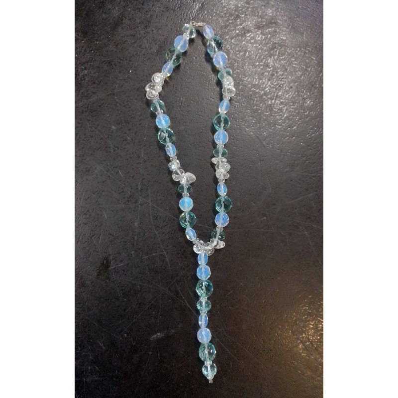 COLLIER CRISTAL & OPALINE 