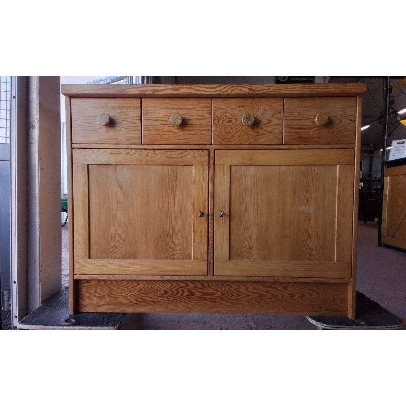 BUFFET BAS PIN 2 PORTES 4 TIROIRS 