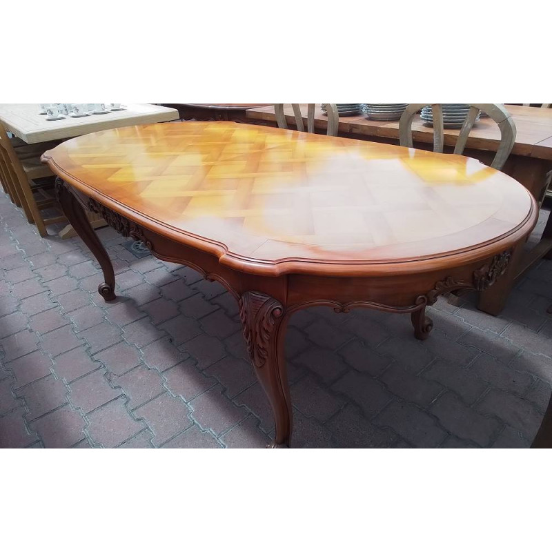 TABLE MERISIER STYLE RÉGENCE 3 ALLONGES 50 CM