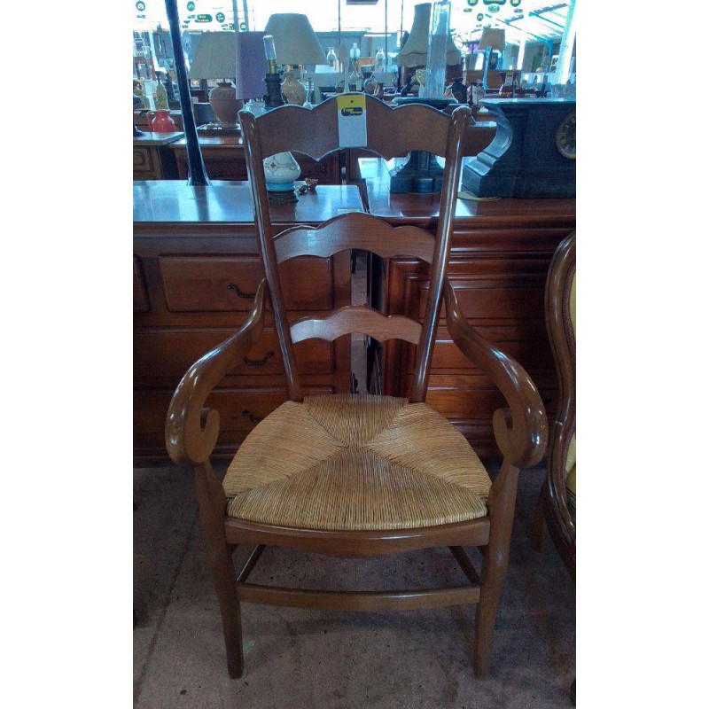 FAUTEUIL A CROSSES PAILLÉ