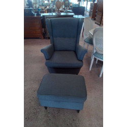 FAUTEUIL IKEA TISSU + REPOSE-PIEDS (PRIX NEUF 399,90€)