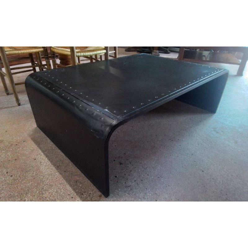 TABLE BASSE STYLE INDUSTRIEL MÉTAL 