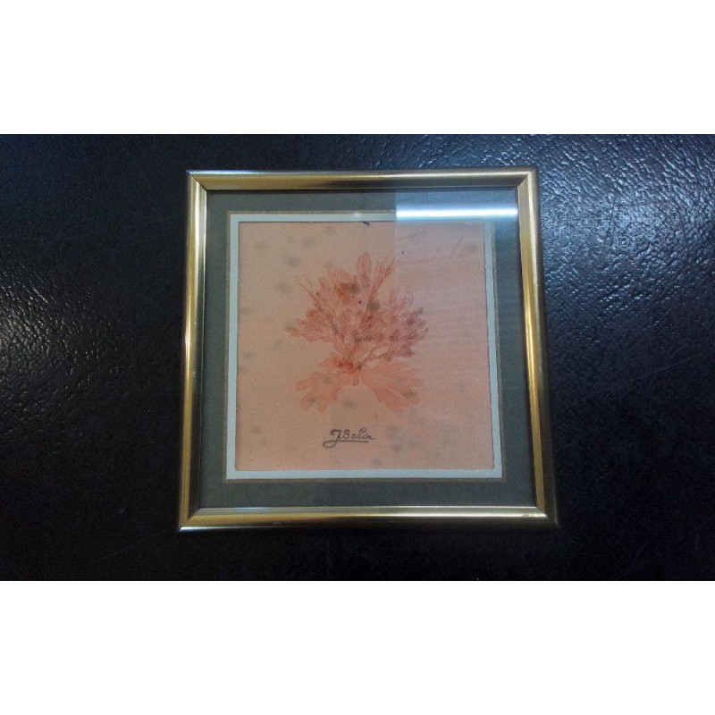 PEINTURE SUR SOIE CADRE DORÉ 12X12