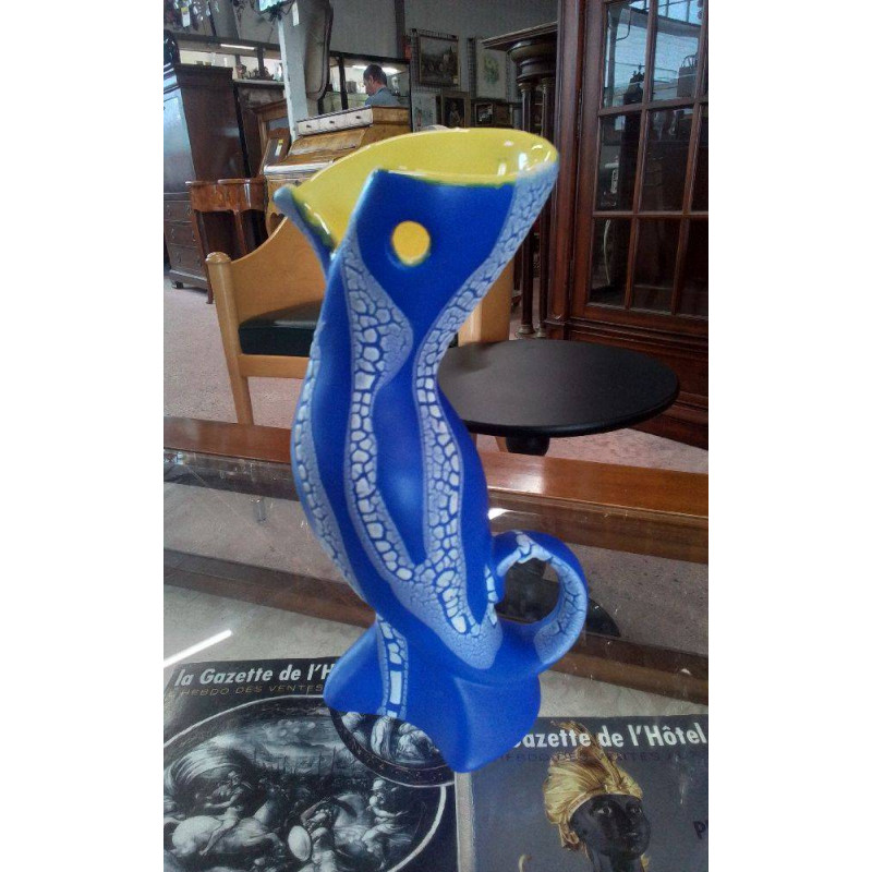 VASE BLEU OISEAU 