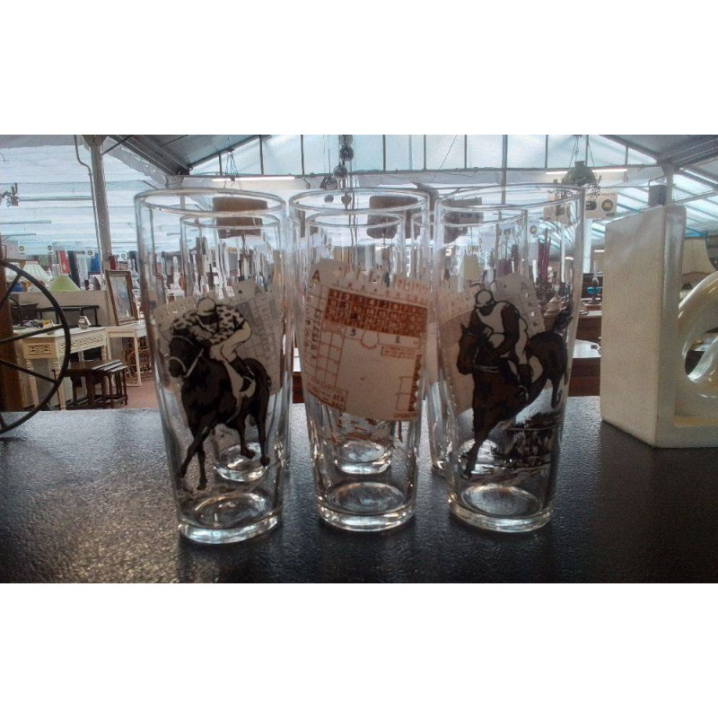 LOT DE 6 VERRES LES COURSES