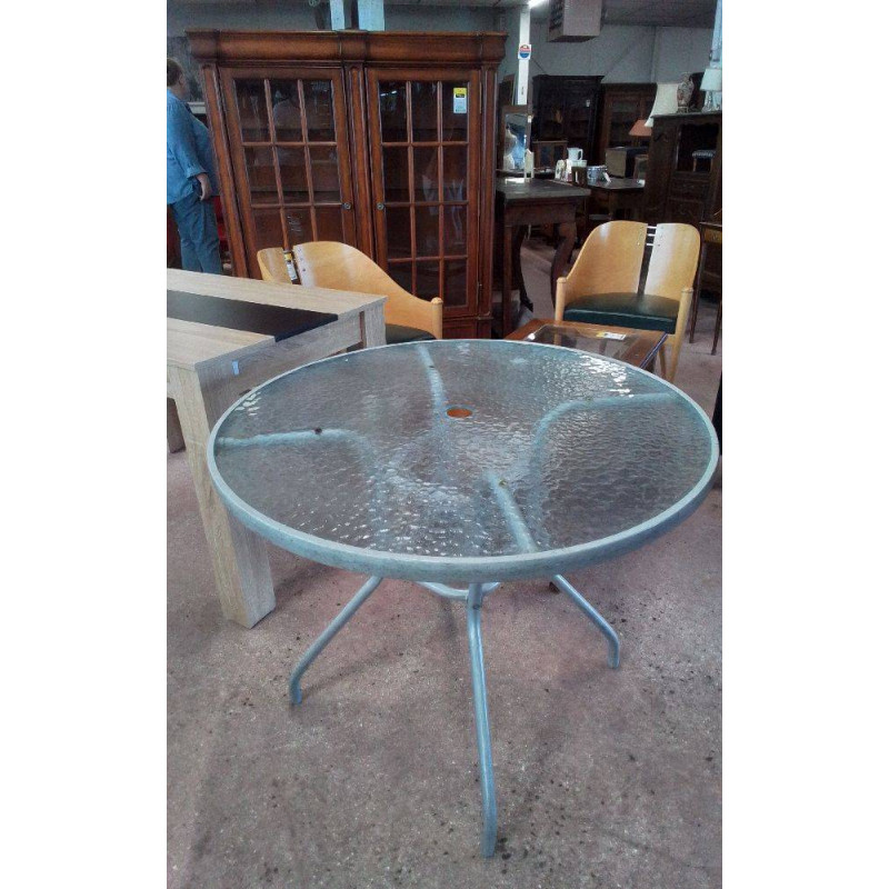 TABLE MÉTAL VERRE 