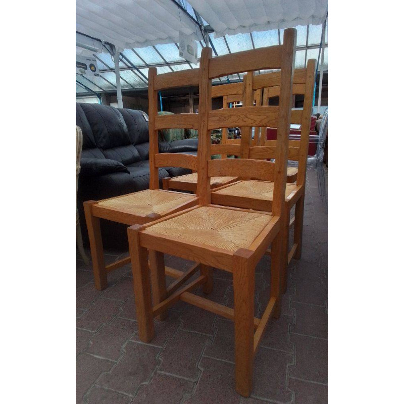 LOT DE 6 CHAISES PAILLEES CHENE