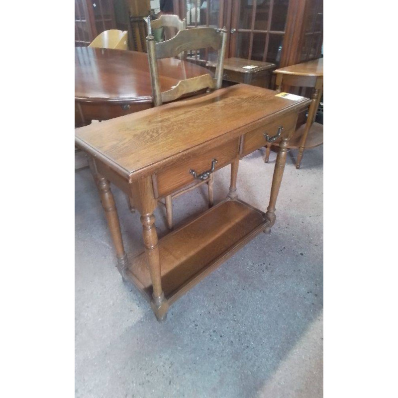 CONSOLE CHENE 2 TIROIRS 