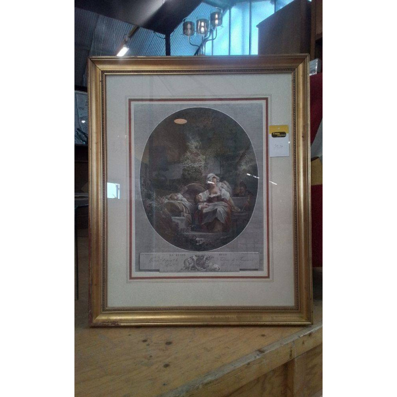 GRAVURE CADRE DORÉ LA BONNE MÈRE