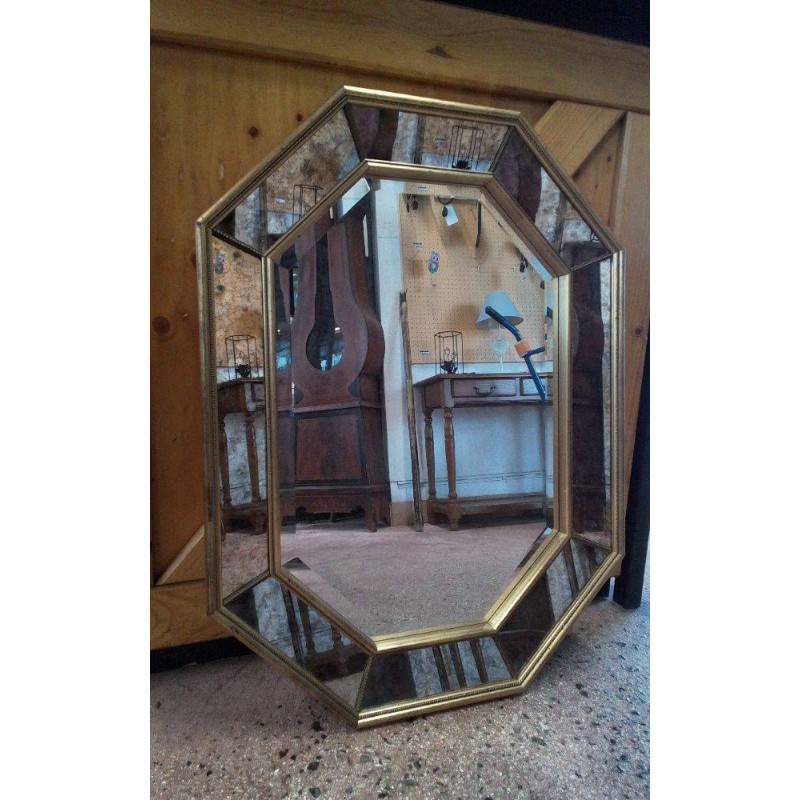 MIROIR OCTOGONAL DORÉ 