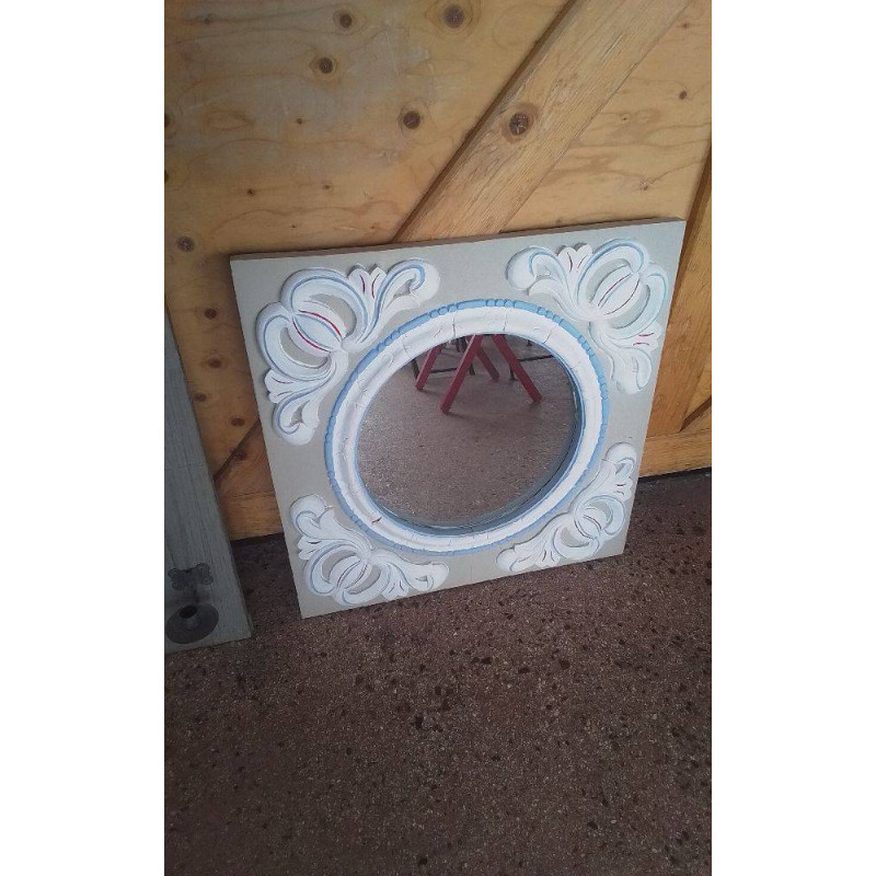 MIROIR BOIS ROND DECO 