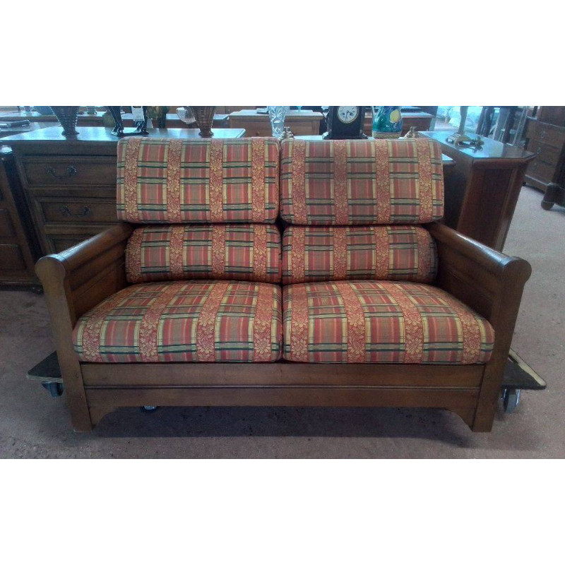 CANAPÉ BOIS ET TISSU JACQUES LELEU