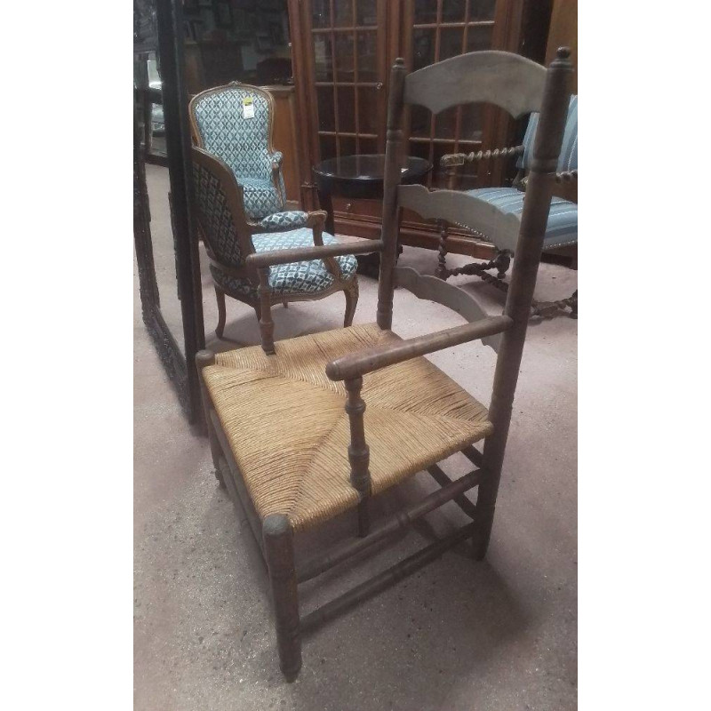 FAUTEUIL BOIS PAILLE 