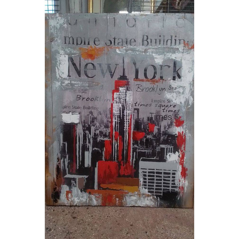 PANNEAU BOIS PEINT 100X80CM