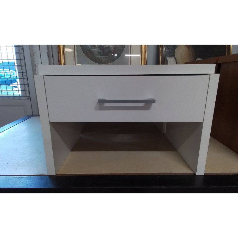 CHEVET MELAMINE BLANC 1 TIROIR