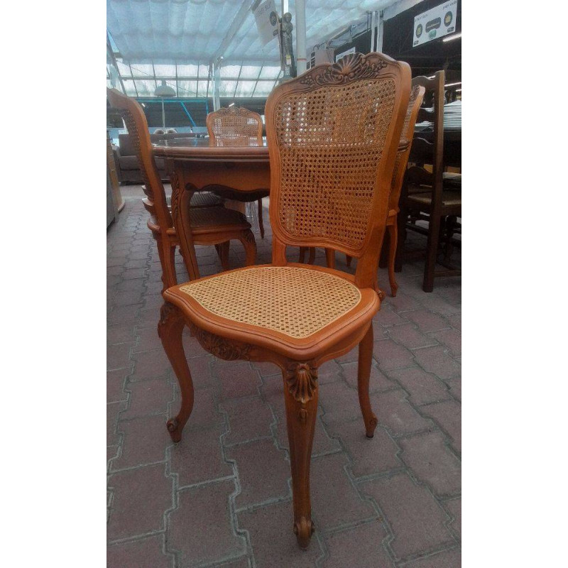 LOT DE SIX CHAISES CANNÉES RÉGENCE 