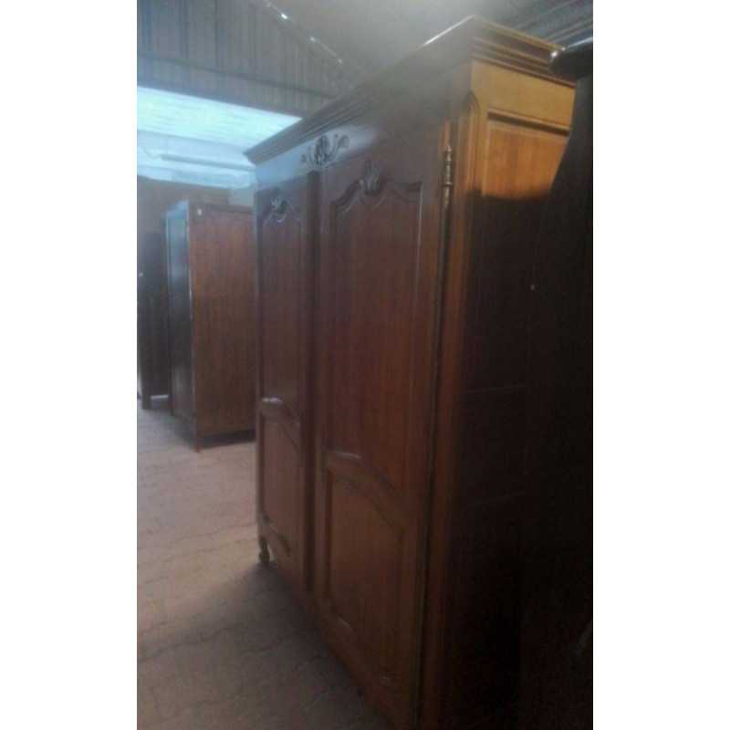 ARMOIRE MERISIER STYLE LOUIS XV ÉTAGÈRES & PENDERIE