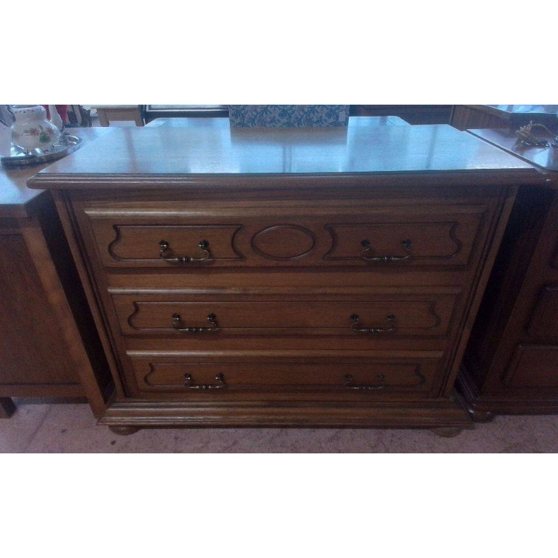 COMMODE CHÊNE 3 TIROIRS 
