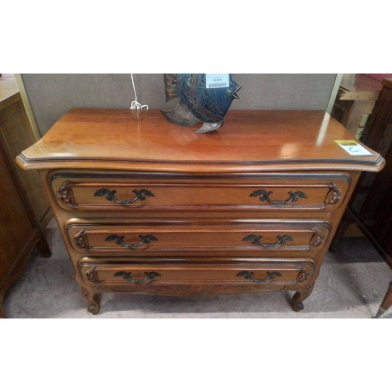 COMMODE 3 TIROIRS MERISIER 